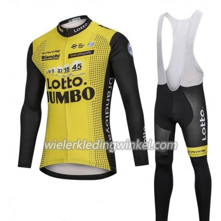 Set Fietsshirt Lange Mouw + Lange Koersbroek 2018 LottoNL-Jumbo N001